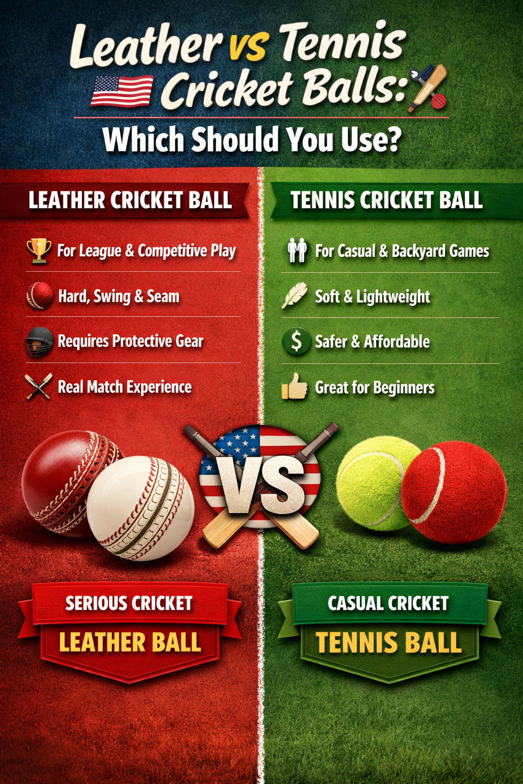 Leather vs Tennis Cricket Balls: Which Should You Use?