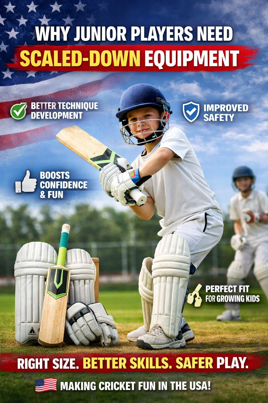 Why junior players need scaled-down equipment