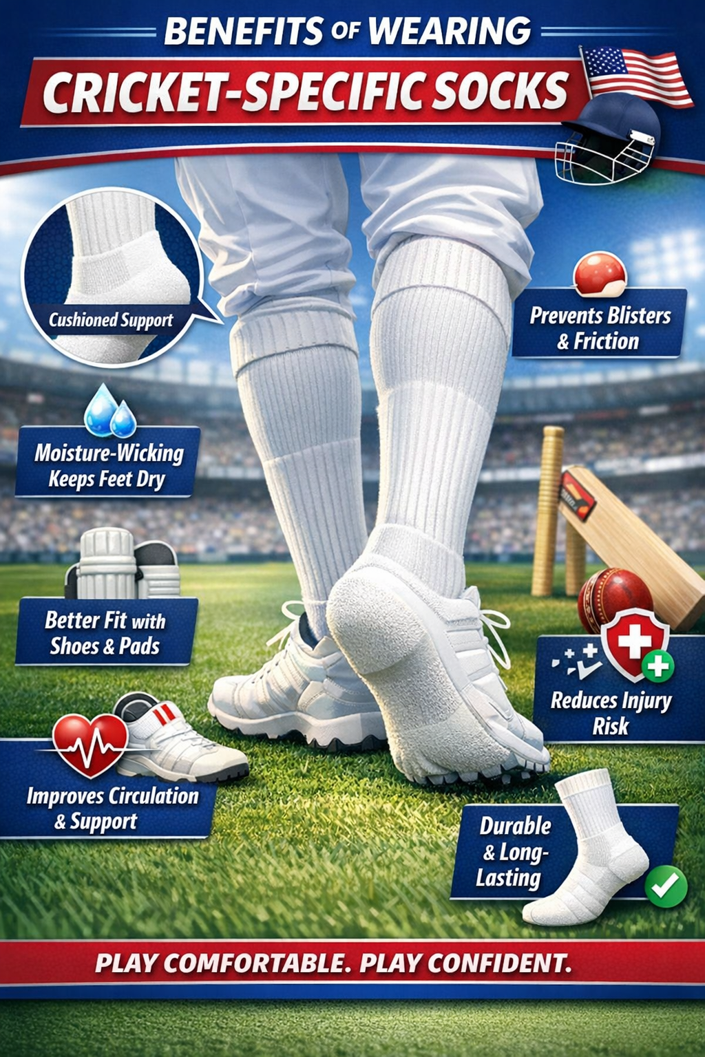 Benefits of Wearing Cricket-Specific Socks