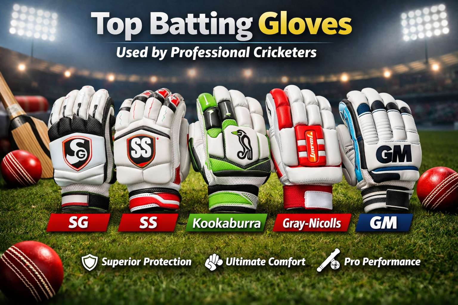 Top Batting Gloves Used by Professional Cricketers