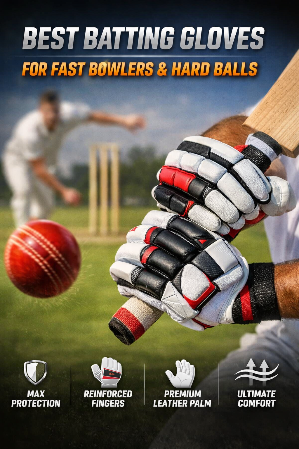 Best Batting Gloves for Fast Bowlers and Hard Balls