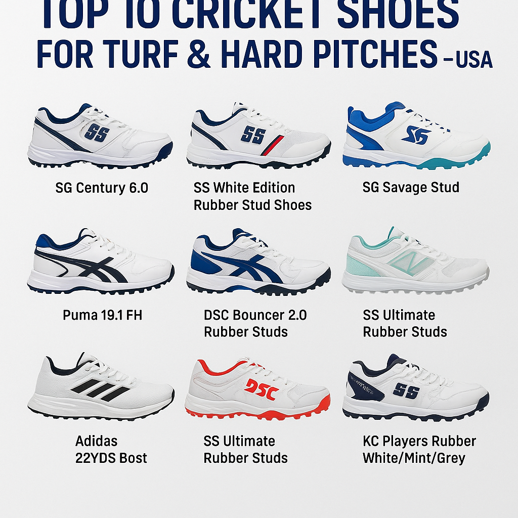 Top 10 cricket shoes for turf and hard pitches