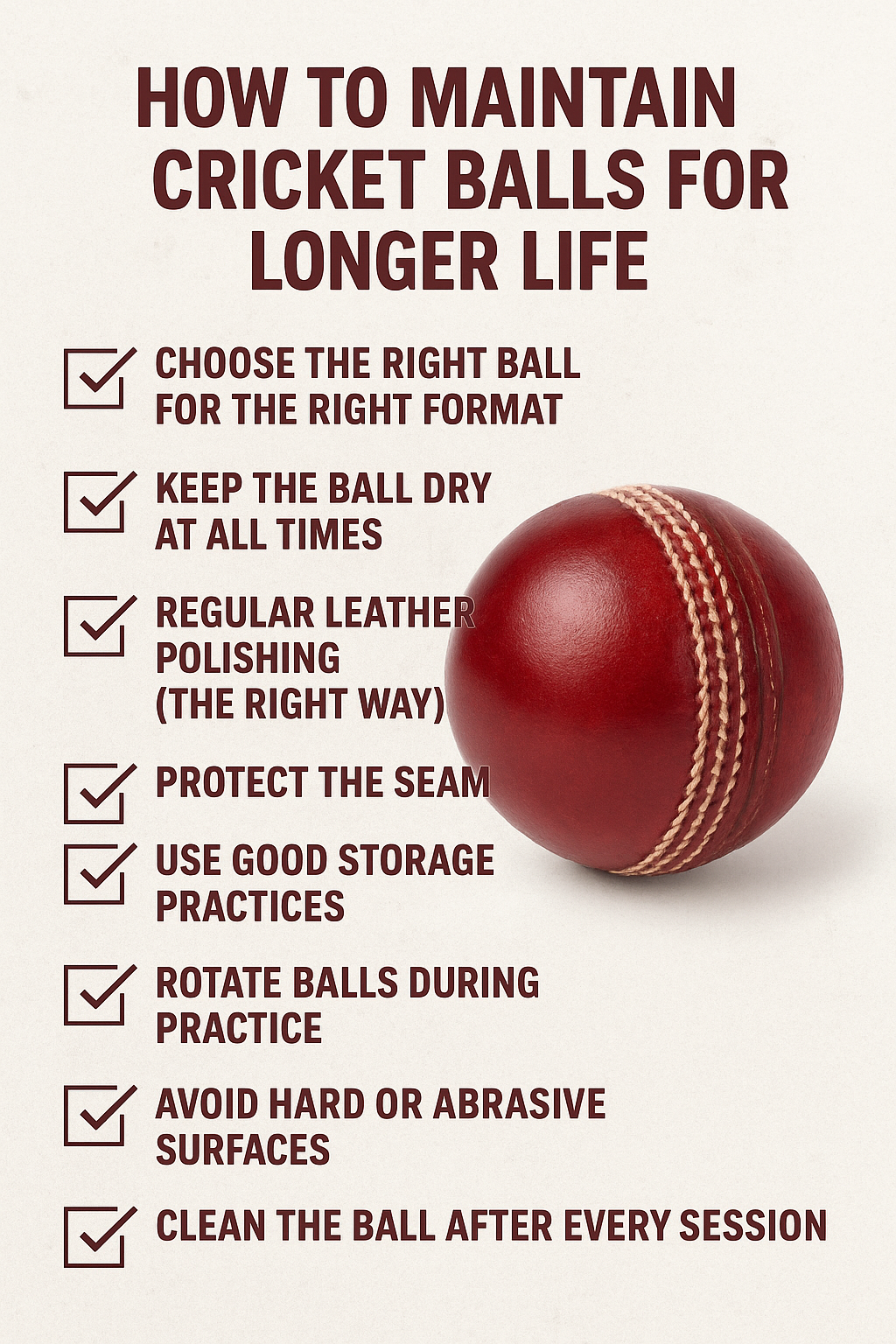 How to maintain cricket balls for longer life