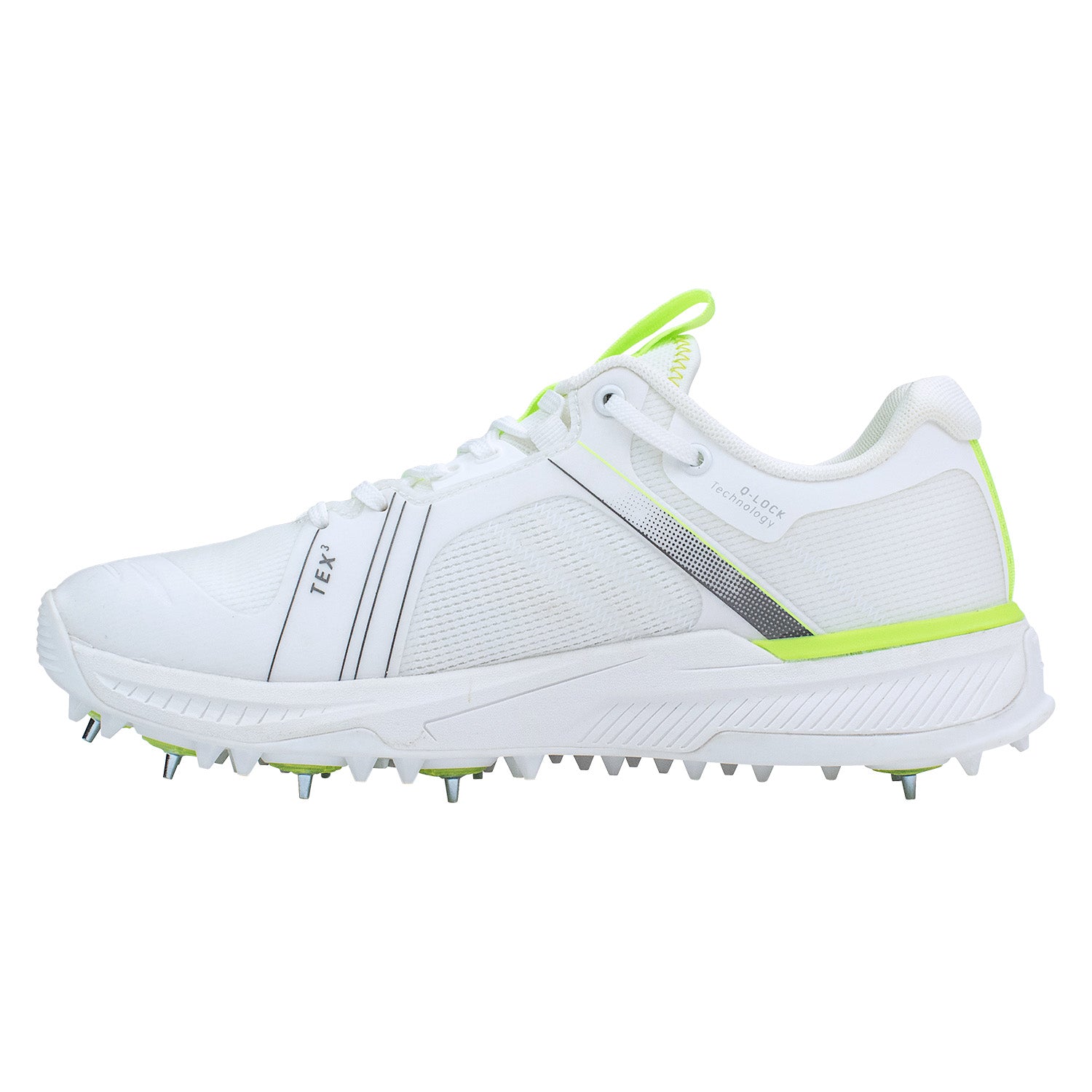 KC Players Cricket Shoes Spike - White/Lime