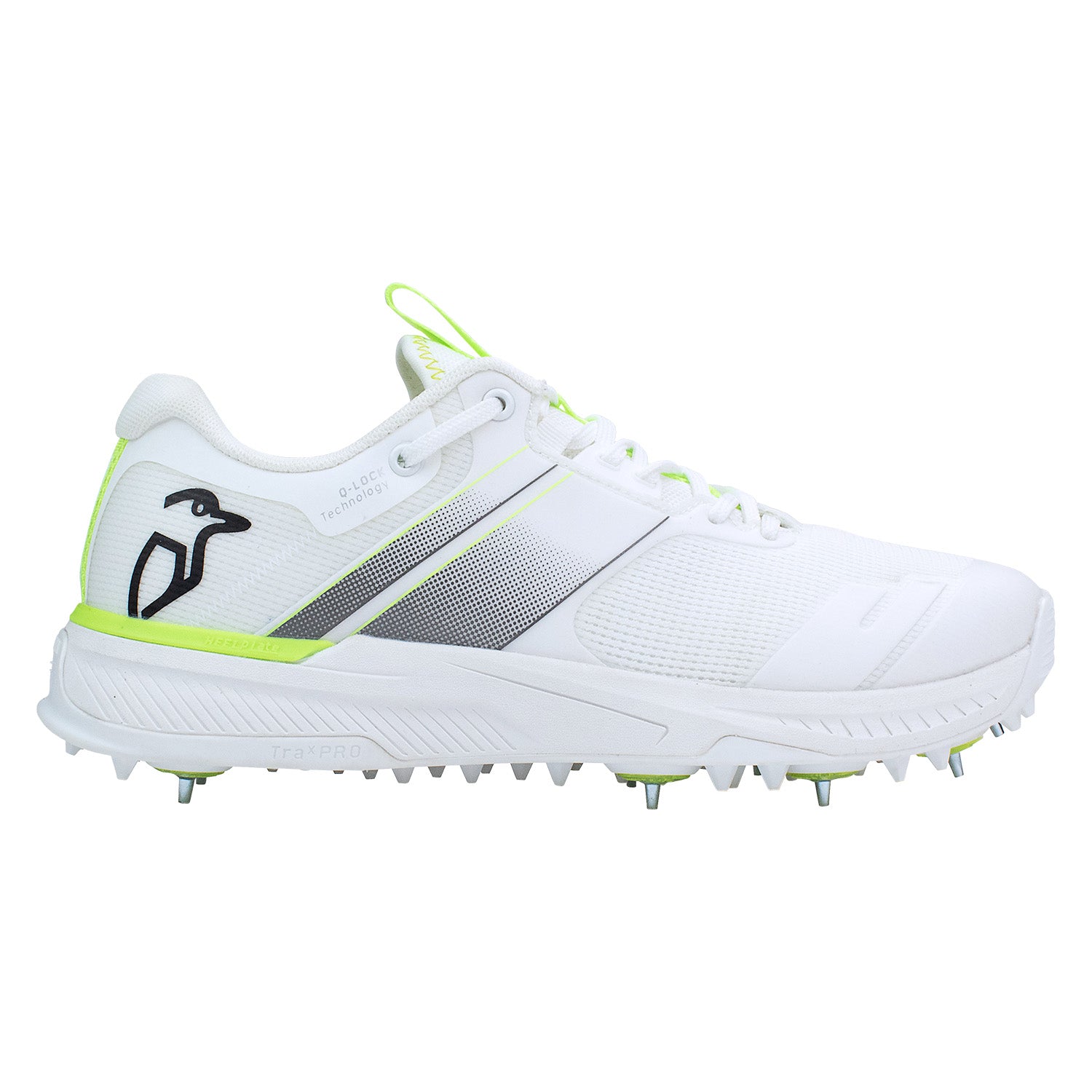 KC Players Cricket Shoes Spike - White/Lime