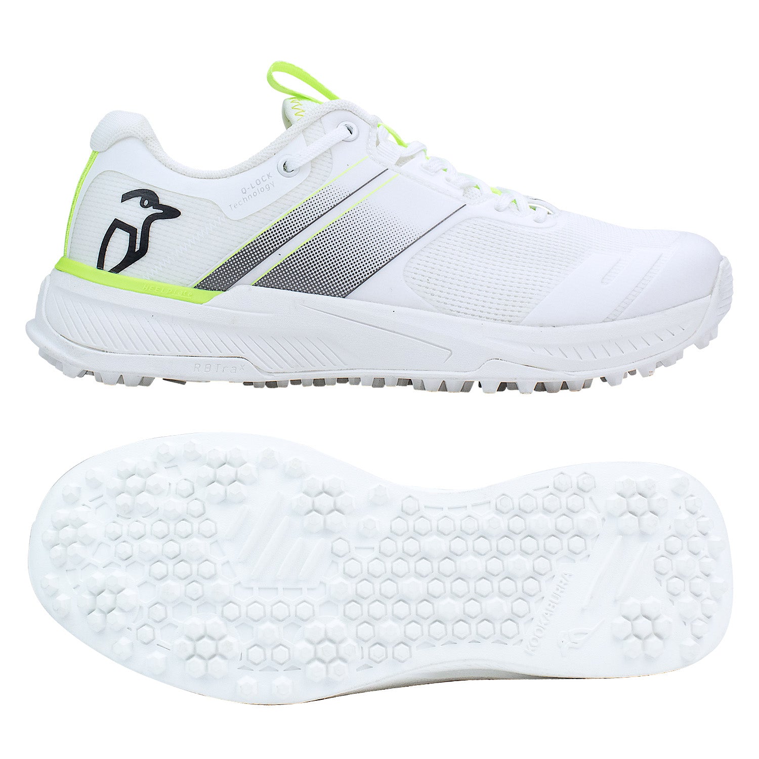 KC Players Cricket Shoe Rubber - White/Mint/Grey