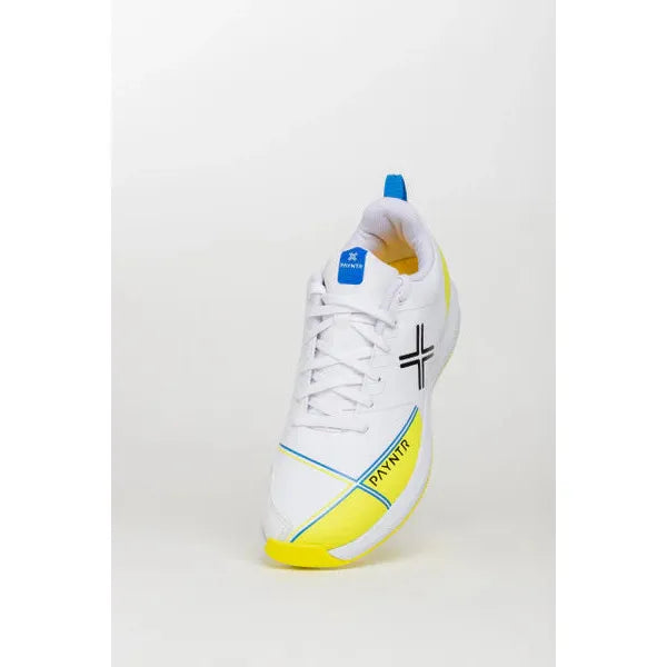 Payntr X Batting Spike (White & Yellow) Cricket Shoes