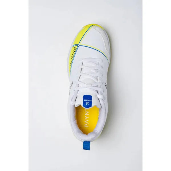 Payntr X Batting Spike (White & Yellow) Cricket Shoes
