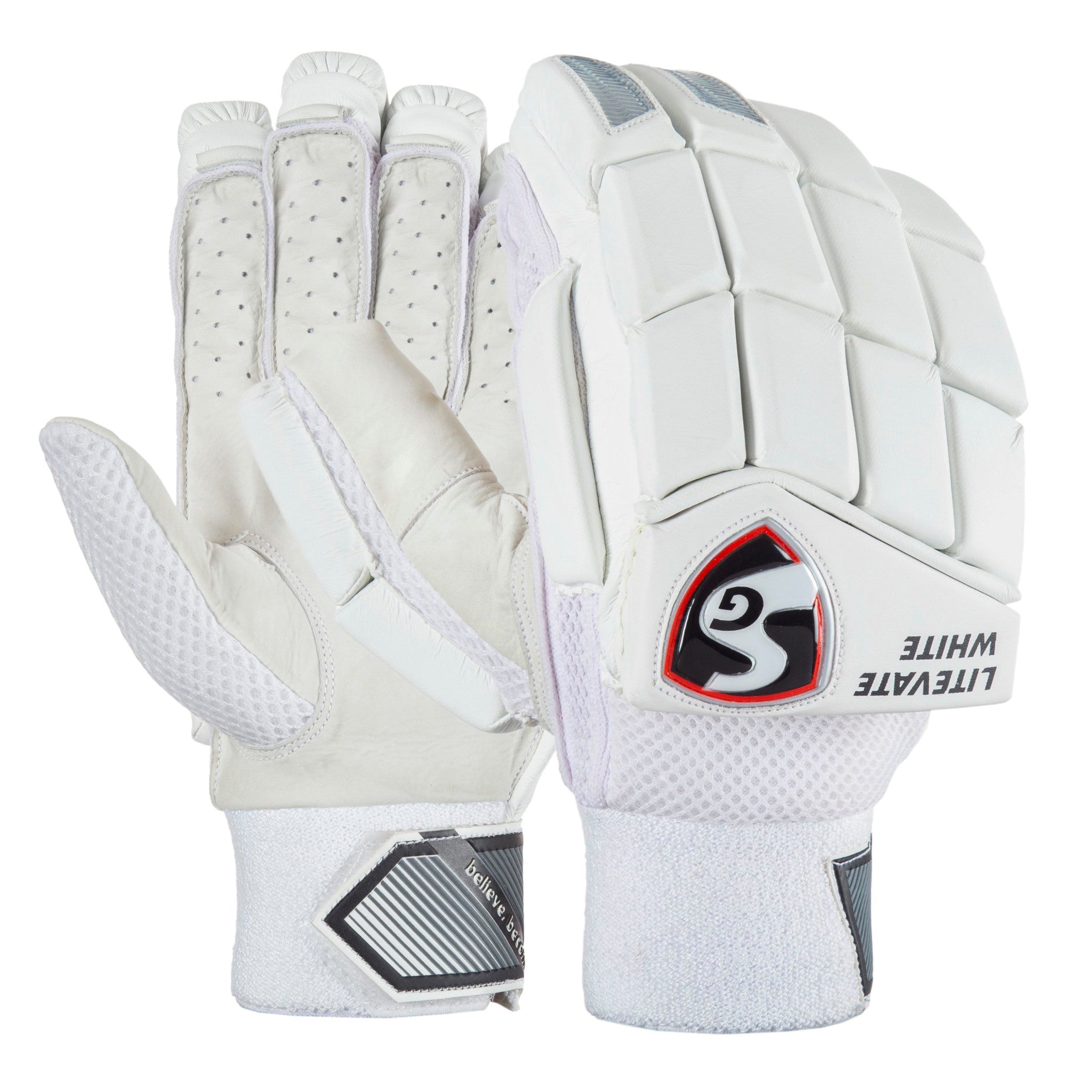 SG Litevate White Batting Gloves - Magnus Cricket