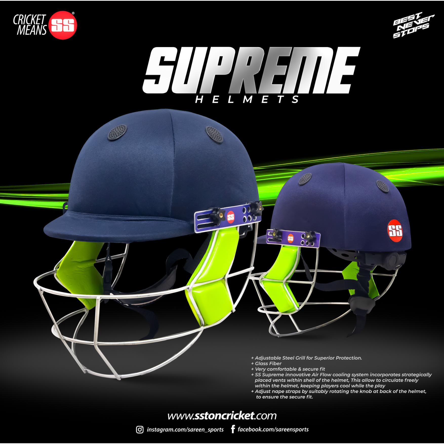 SS Supreme Helmet - Magnus Cricket