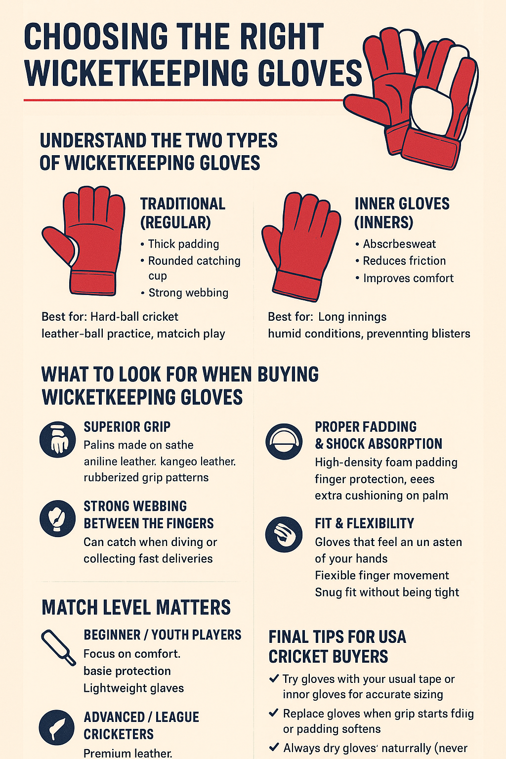 Choosing the right wicketkeeping gloves