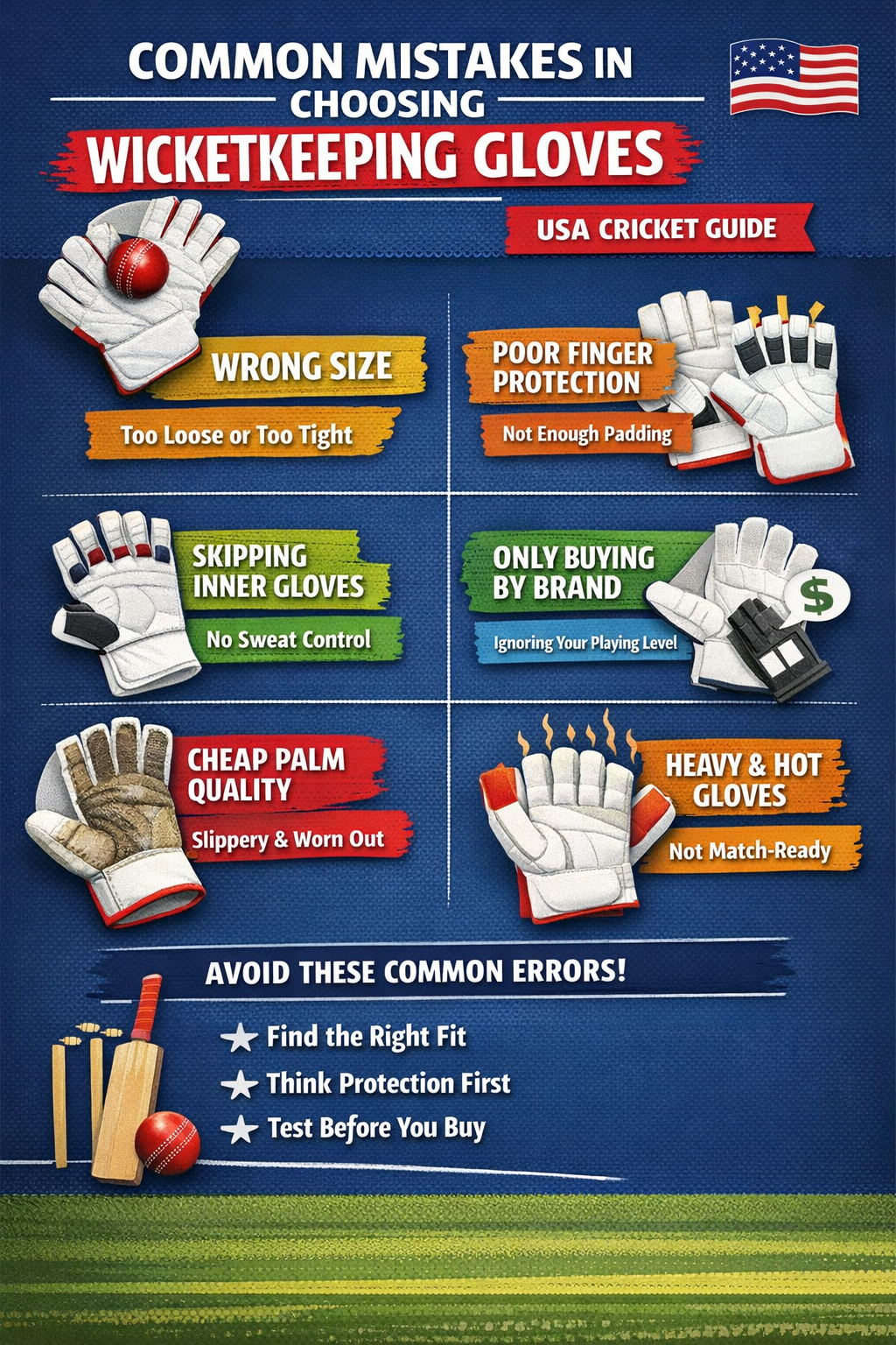 Common Mistakes in Choosing Wicketkeeping Gloves