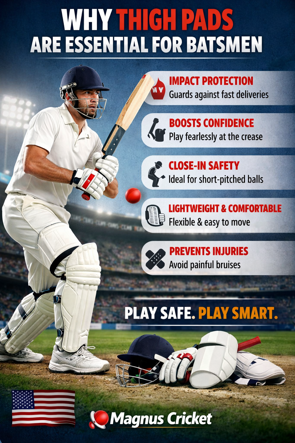 Why thigh pads are essential for batsmen