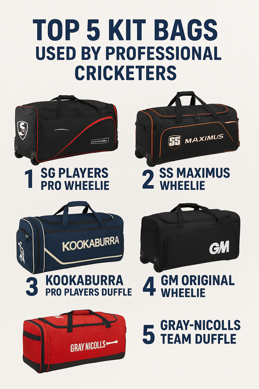 Top 5 Kit Bags Used by Professional Cricketers: USA Guide for Serious Players