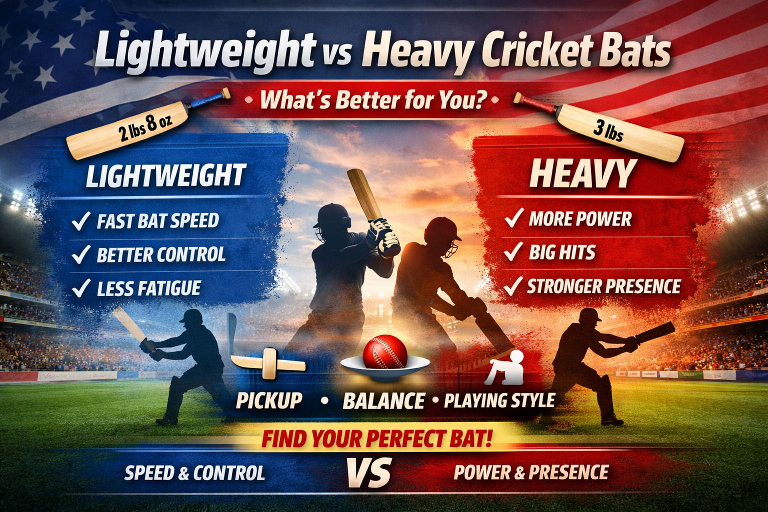 Lightweight vs Heavy Cricket Bats: What’s Better for You?