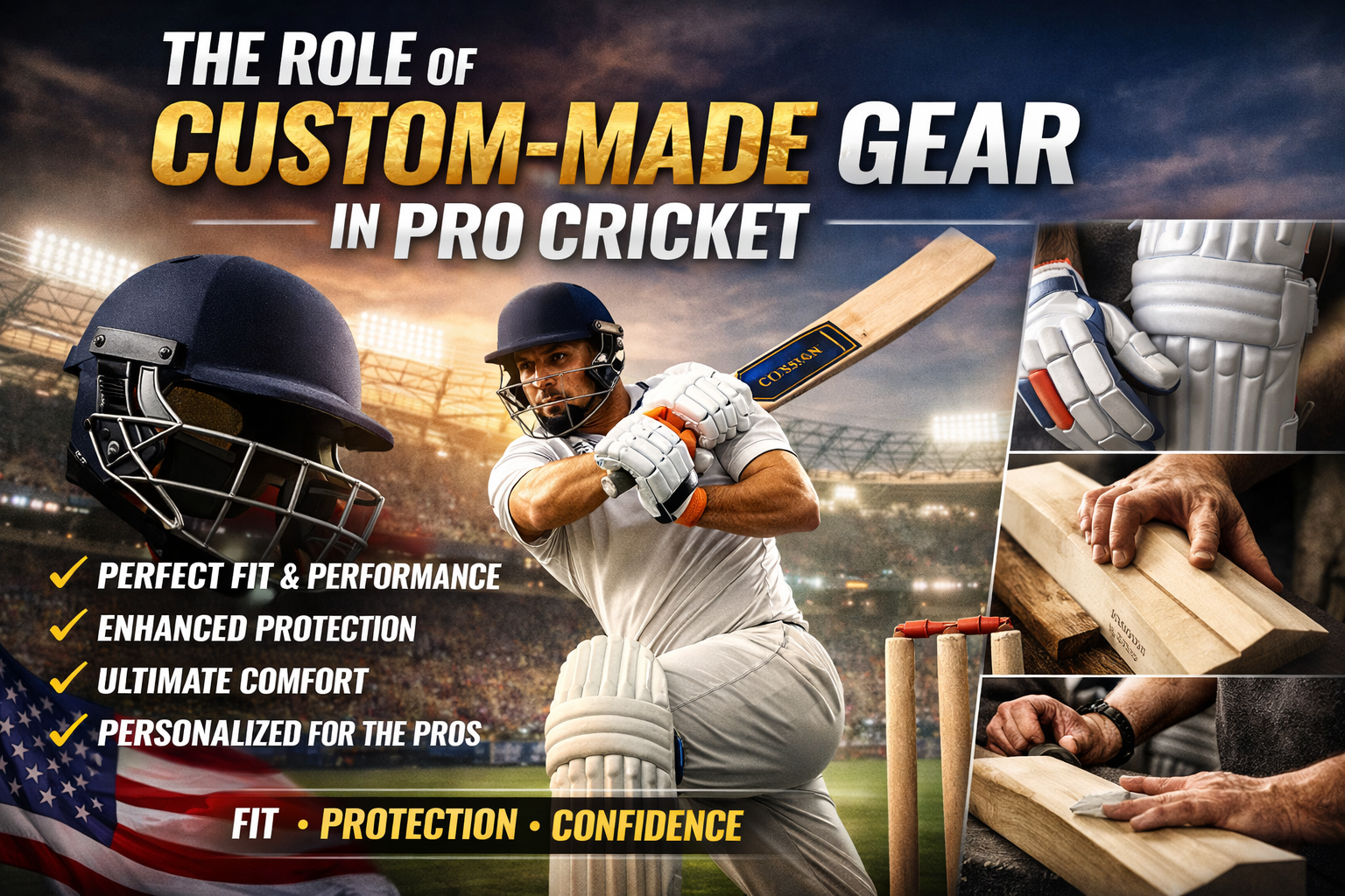 The role of custom-made gear in pro cricket