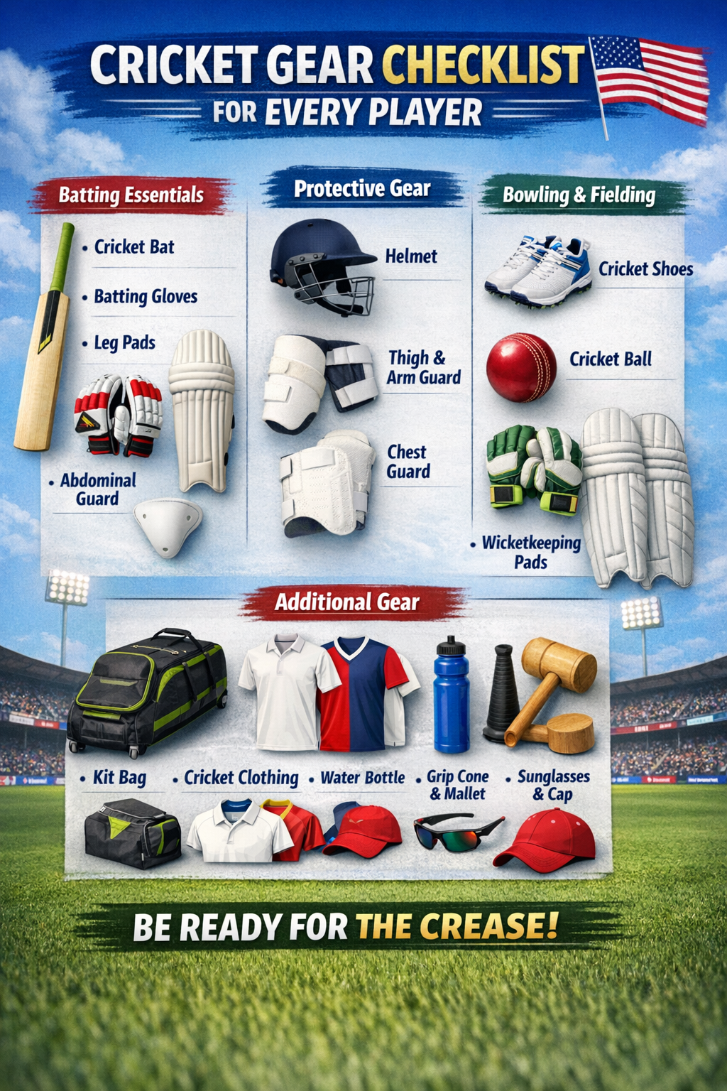 Cricket gear checklist for every player