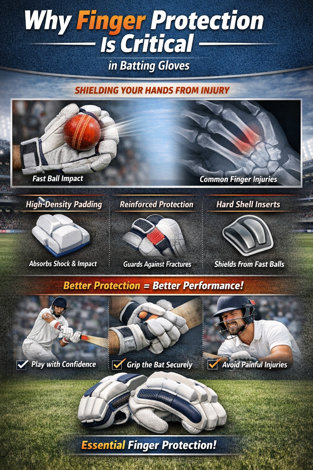 Why Finger Protection Is Critical in Batting Gloves