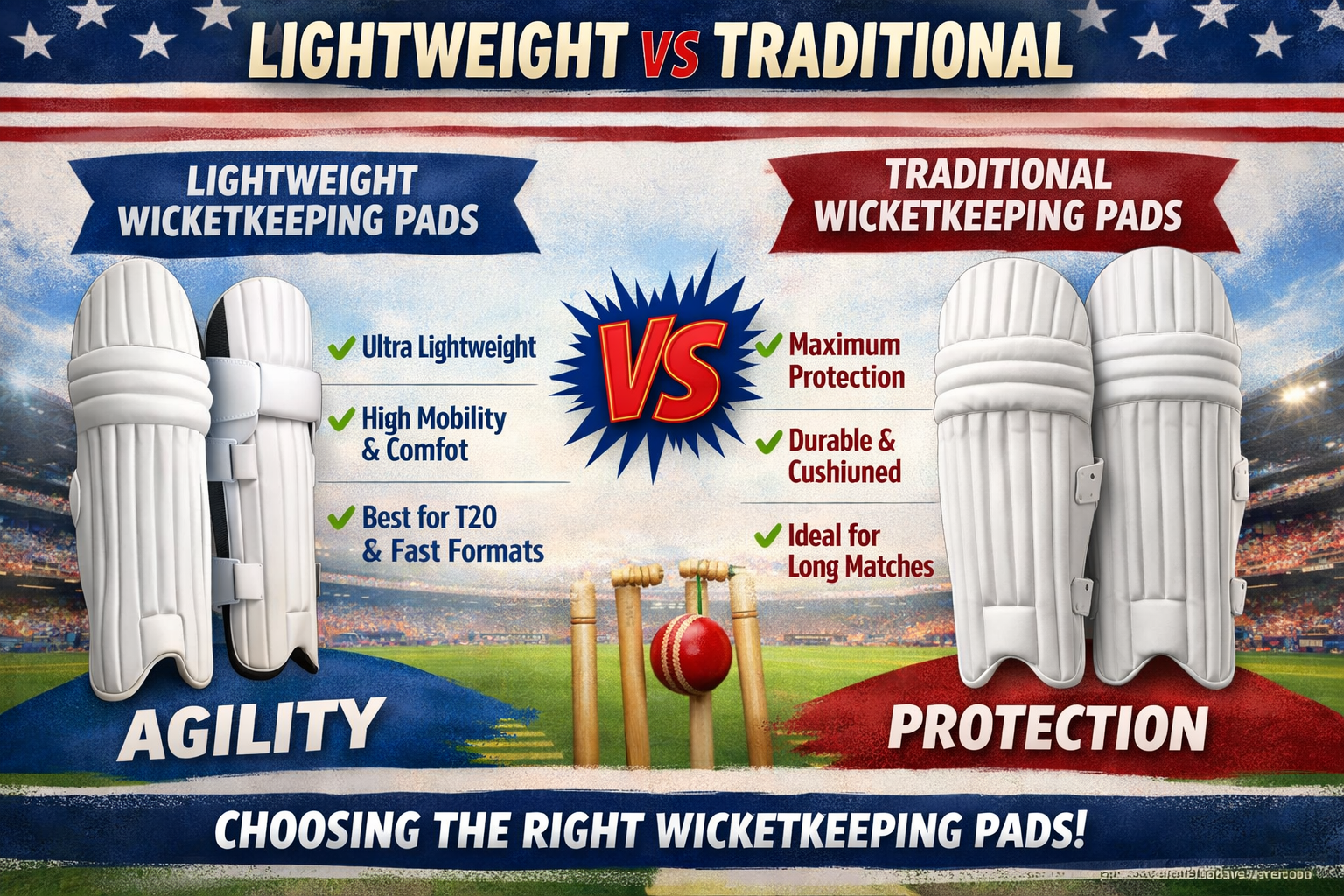 Lightweight Wicketkeeping Pads vs Traditional Pads: Which Is Better for USA Cricketers?