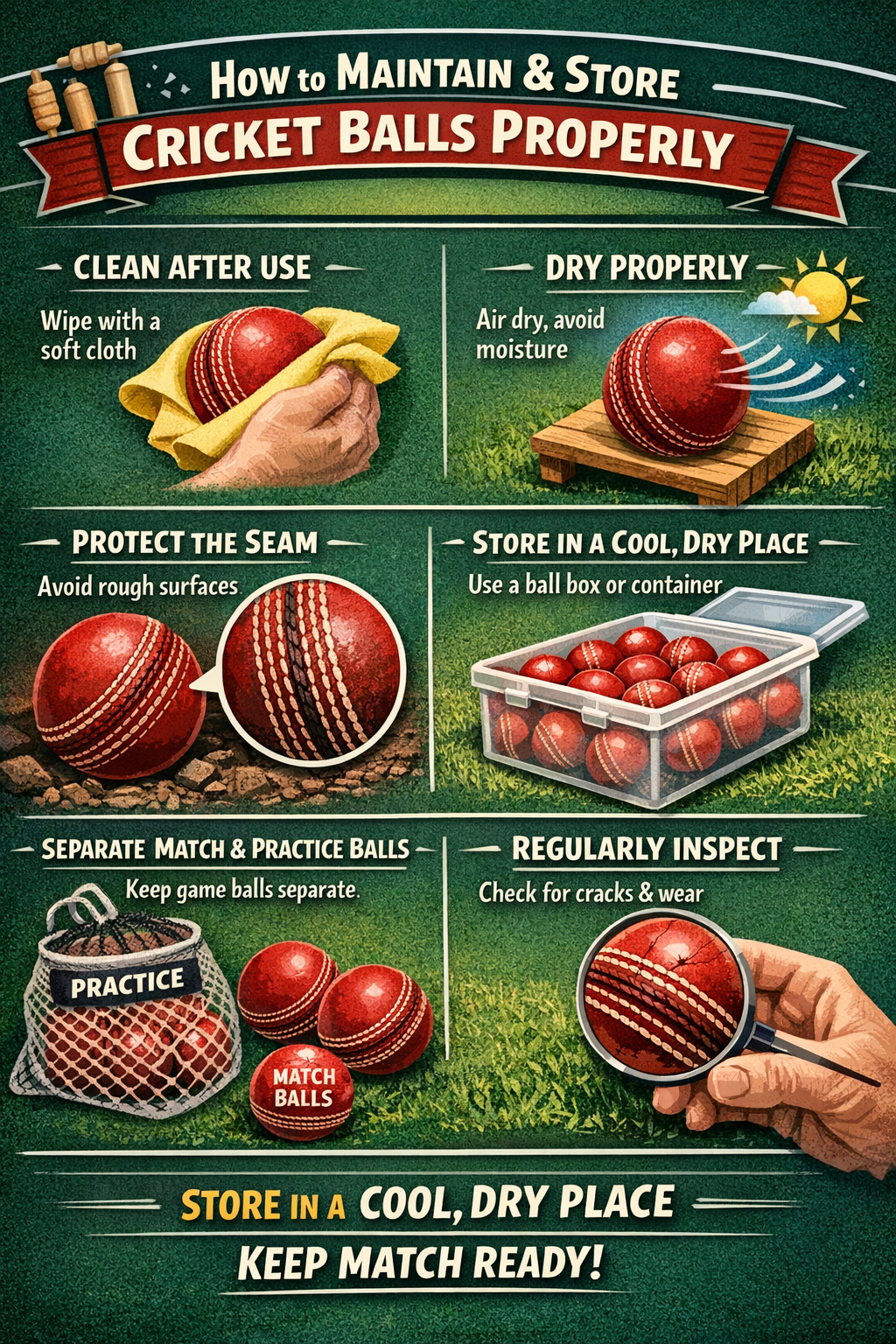 How to Maintain and Store Cricket Balls Properly