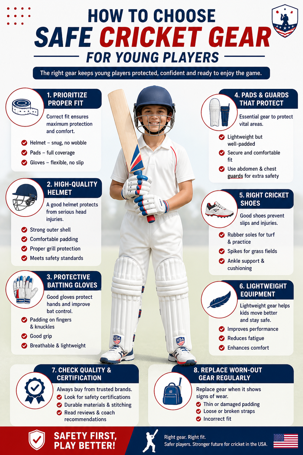 How to Choose Safe Cricket Gear for Young Players